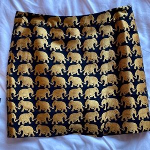 J. Crew black and gold elephant skirt